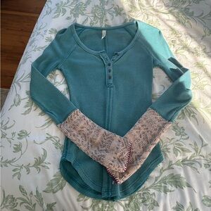 Free People Waffle Henley